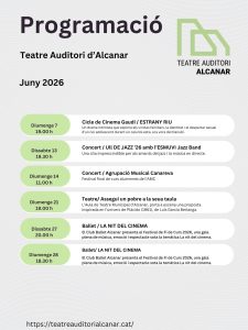 TEATRE AUDITORI D'ALCANAR, Juny 2026 @ Alcanar
